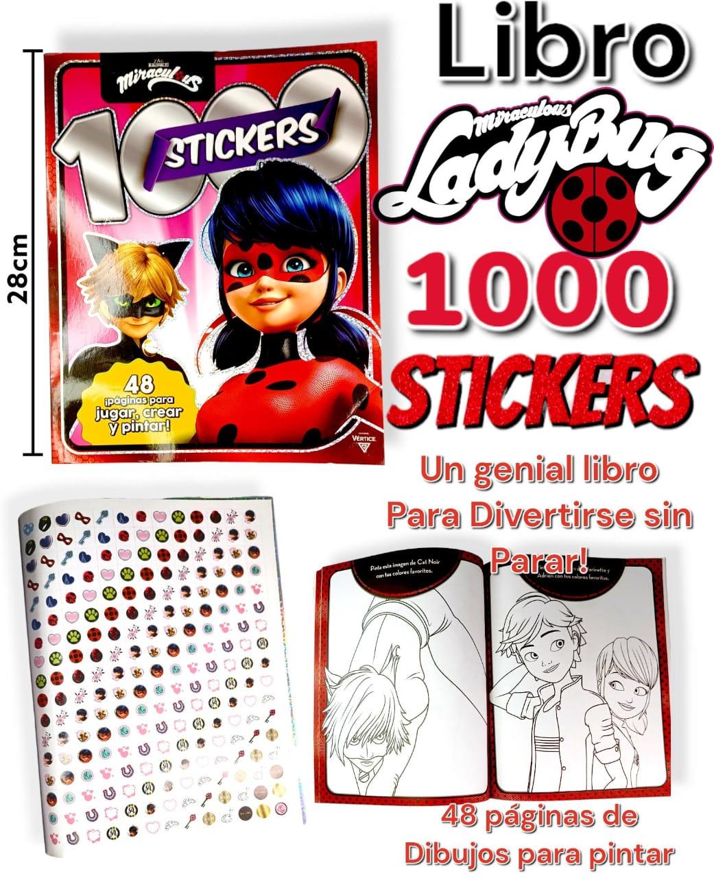 Libro para colorear 1000 Stickers LADYBUG original